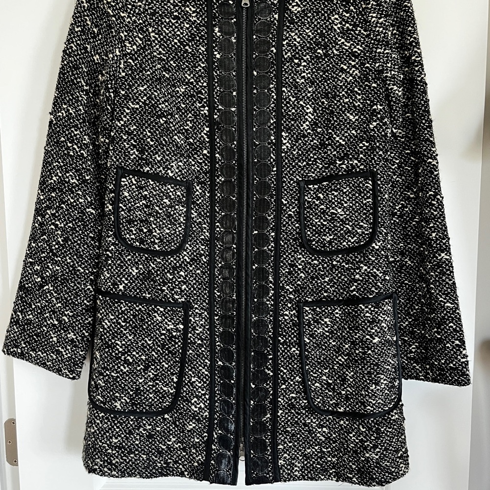 Nanette Lepore Women's Black and White Tweed Coat
